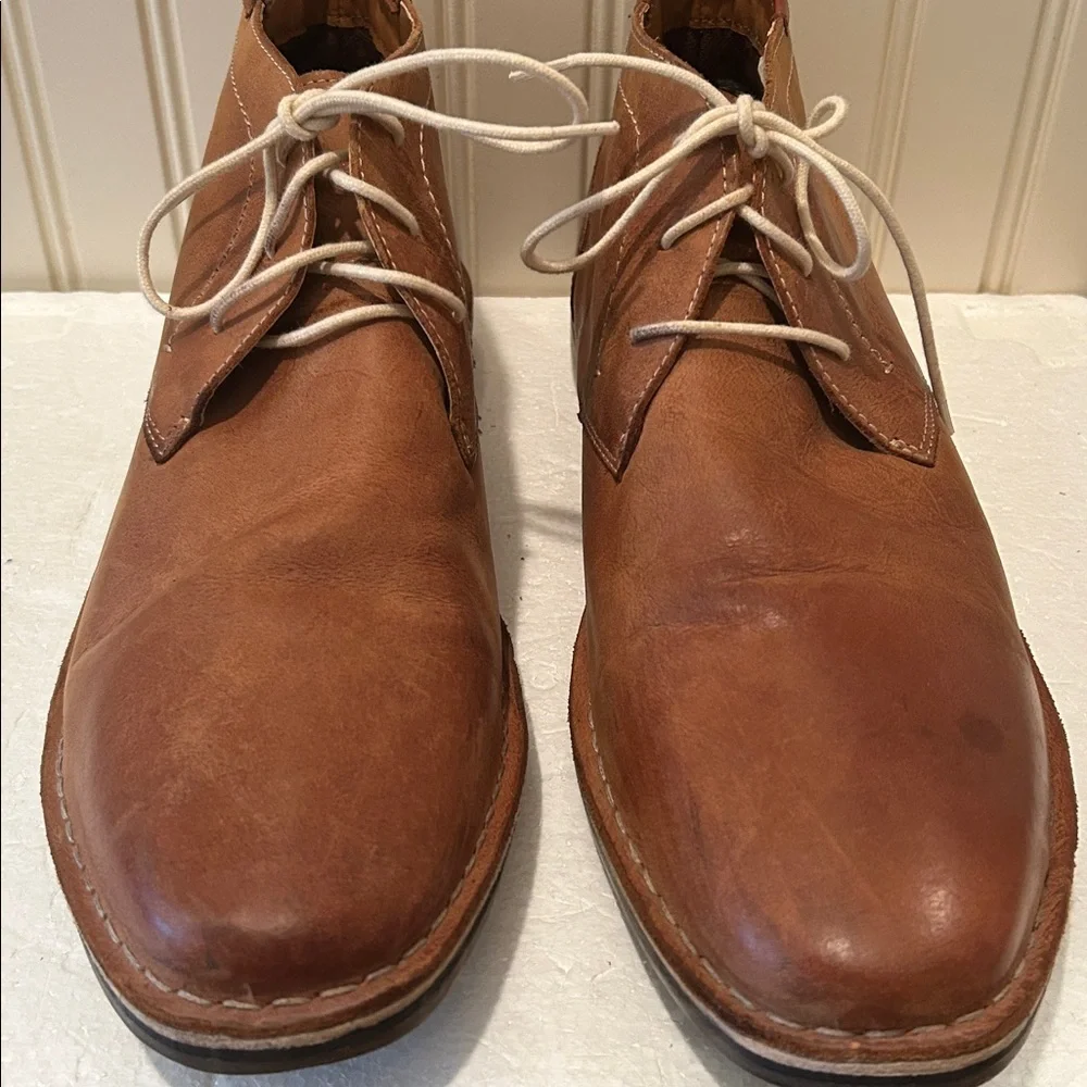 Steve Madden Leather Chukka LaceUp ankle bootie shoes men’s size 16 camel brown